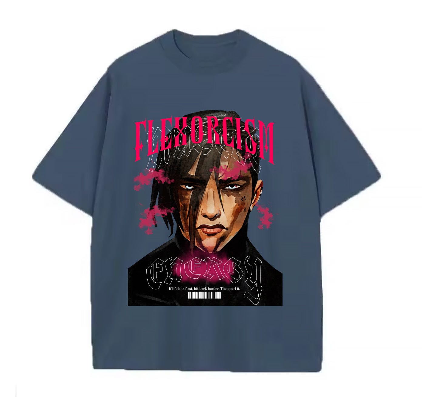 Denim blue / XS VI Flexorcism (Arcane) Anime Oversize T-shirt