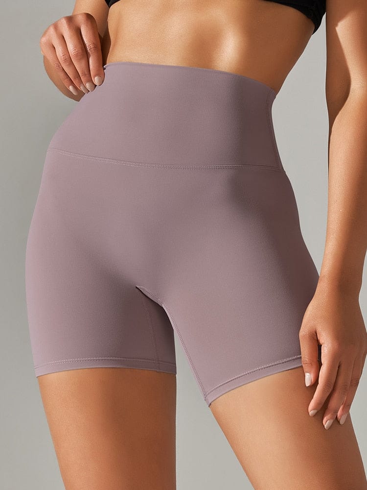Dusky Pink / XS Biker Shorts Medium-Height/ Women's Gym Shorts /Yoga Shorts (Ellie Survivor's Edge)