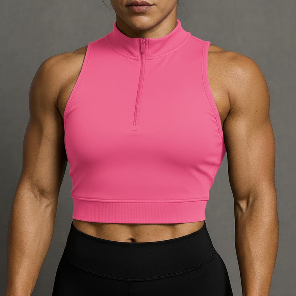 Electric Pink / XS Athletic Sleeveless Crop top/ Workout Crop Top