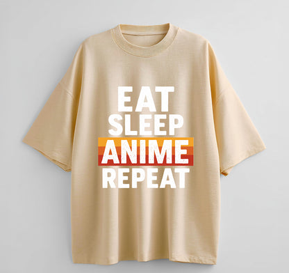 Eat Sleep Anime Repeat 1 Oversize T-Shirt