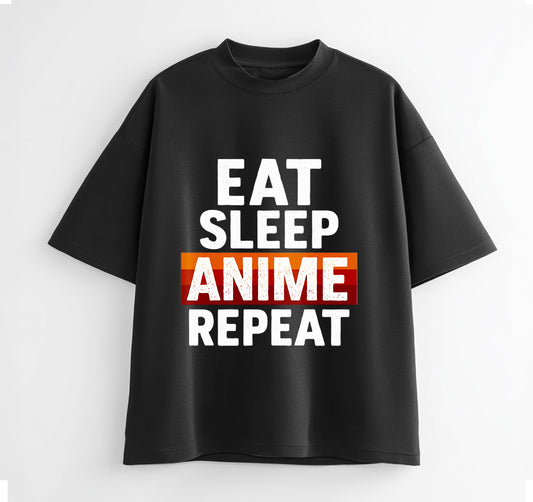 Eat Sleep Anime Repeat 1 Oversize T-Shirt