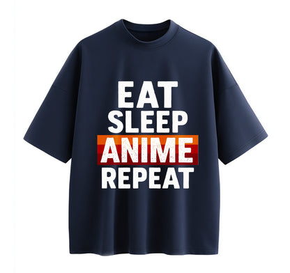 Eat Sleep Anime Repeat 1 Oversize T-Shirt