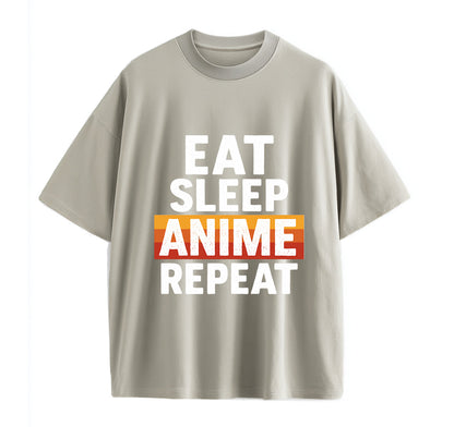 Eat Sleep Anime Repeat 1 Oversize T-Shirt