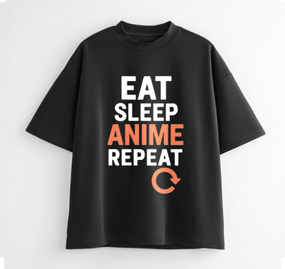 Eat Sleep Anime Repeat 2 Oversize T-Shirt