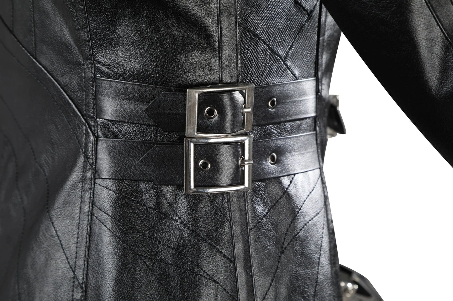FF7 Sephiroth Cosplay Black/ Fantasy Leather Coat and Accessories
