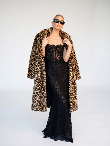 Floral Lace Spaghetti Strap Long Dress