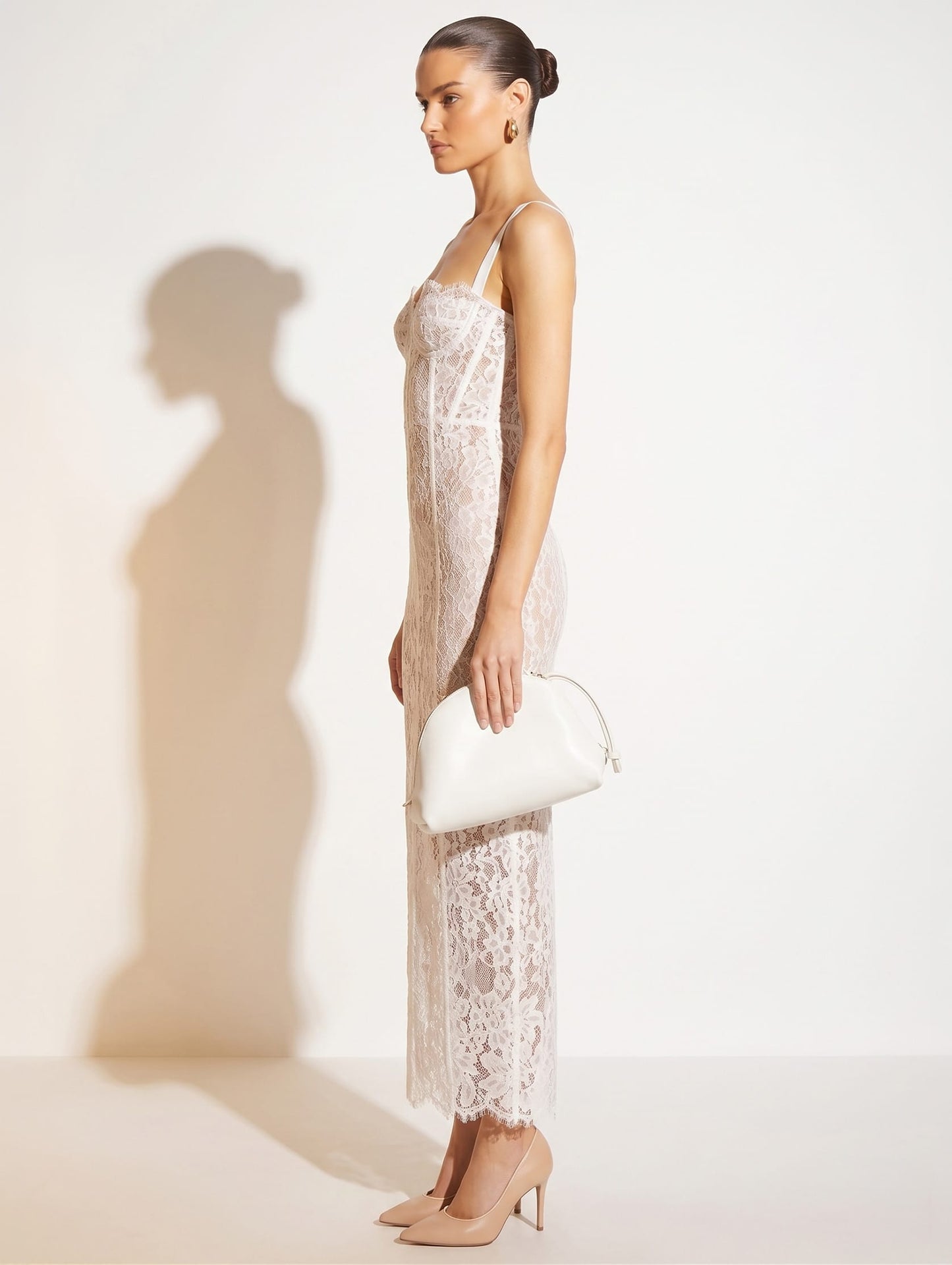 Floral Lace Spaghetti Strap Long Dress