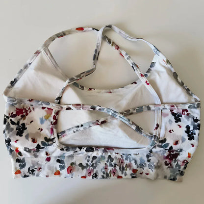 Floral Print Yoga Bra for Women/ Cross Back Gym Sports Bra