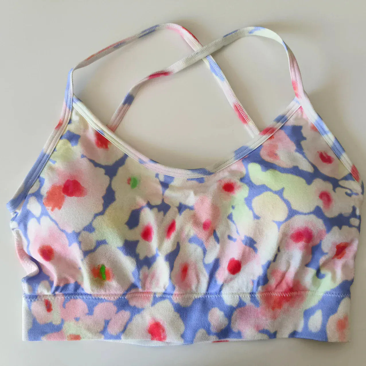 Floral Print Yoga Bra for Women/ Cross Back Gym Sports Bra