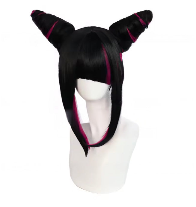 Han Juri Cosplay Wig /Black Rose Red Wig Cosplay / Street Fighter Cosplay