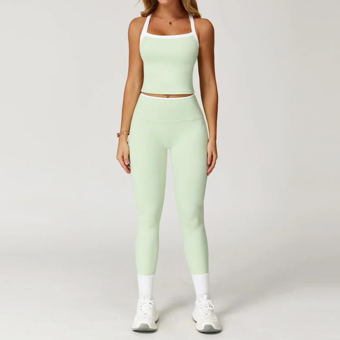 Fruit Green Set 1 / S Women Tracksuit 2PCS Yoga Set / Nude Feeling Workout Sets (Victorious Sailor Strength Bra)