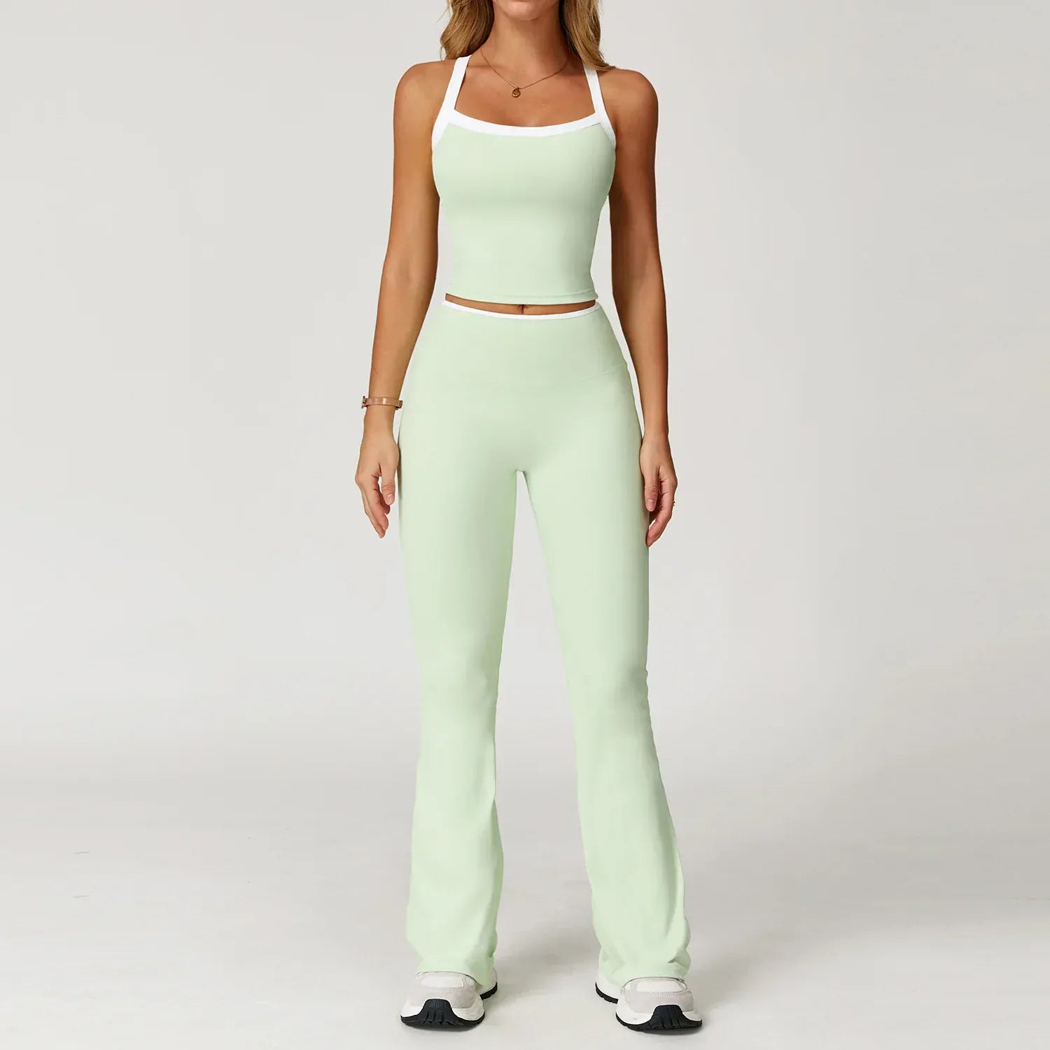 Fruit Green Set 2 / S Women Tracksuit 2PCS Yoga Set / Nude Feeling Workout Sets (Victorious Sailor Strength Bra)