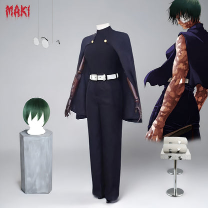 Full Costume with Wig Glasses and Bandages / S Maki Zenin Jujutsu Kaisen Cosplay/ Short Hair