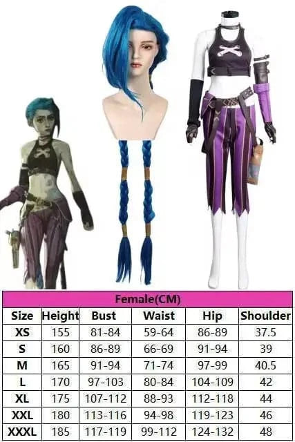 Full Set B / XS Jinx & Powder seasons 1 & 2 Cosplay Tier 1