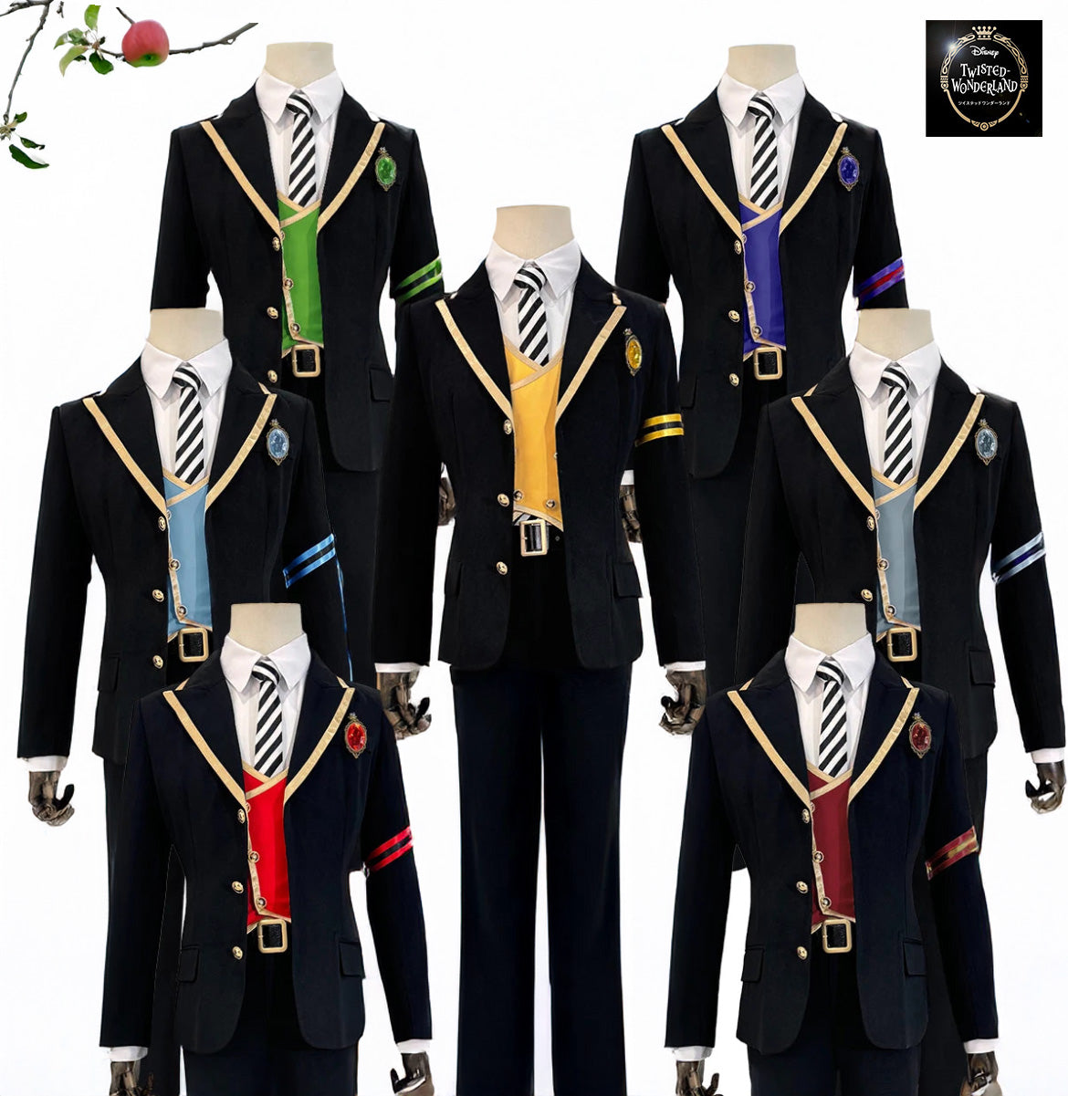 Disney Twisted Wonderland Anime Cosplay Heartslabyul Savanaclaw Octavinelle Scarabia Pomefiore ‌Ignihyde Diasomnia Uniforms