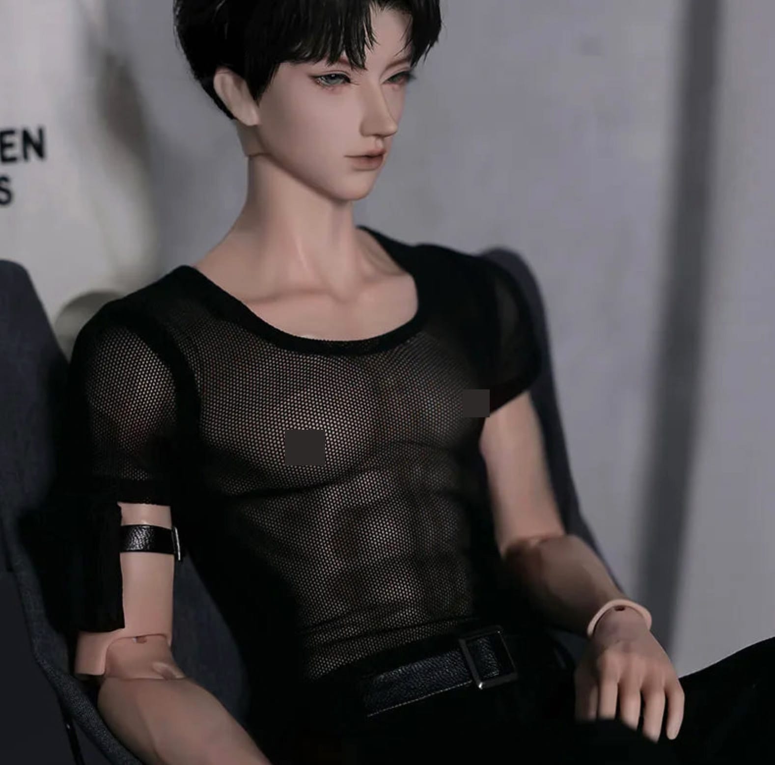 Fullset A as pic / Freestyle Face up Isaac Goth Harajuku Style Doll (BJD)