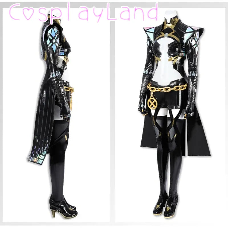 Game Rivals High Quality Emma Frost Cosplay Costume Full Set PU Leather Outfit Halloween Women Suit White Queen Battle Suit