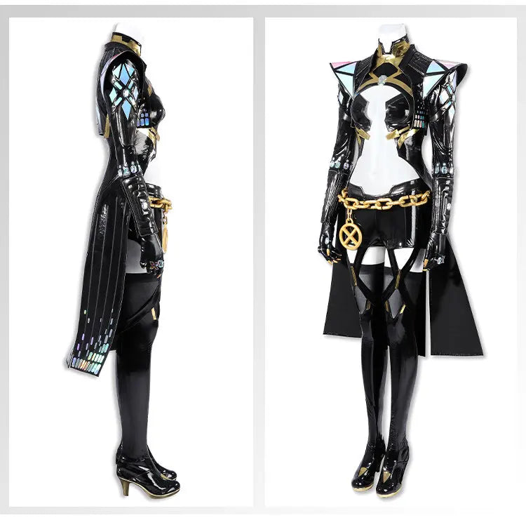 Game Rivals High Quality Emma Frost Cosplay Costume Full Set PU Leather Outfit Halloween Women Suit White Queen Battle Suit