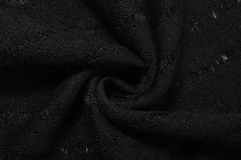 Goth Dark Solid High Waist Pants/ Holes See Through Trousers (Victorious HoloEdge)