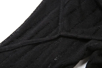 Goth Dark Solid High Waist Pants/ Holes See Through Trousers (Victorious HoloEdge)