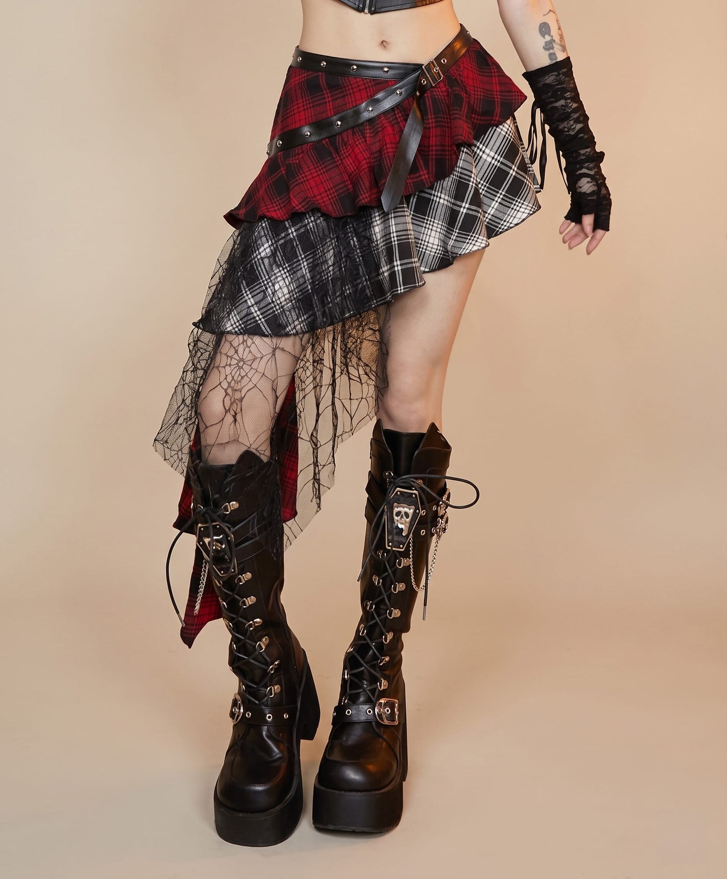 Gothic Harajuku Multi-Layer Skirt Set