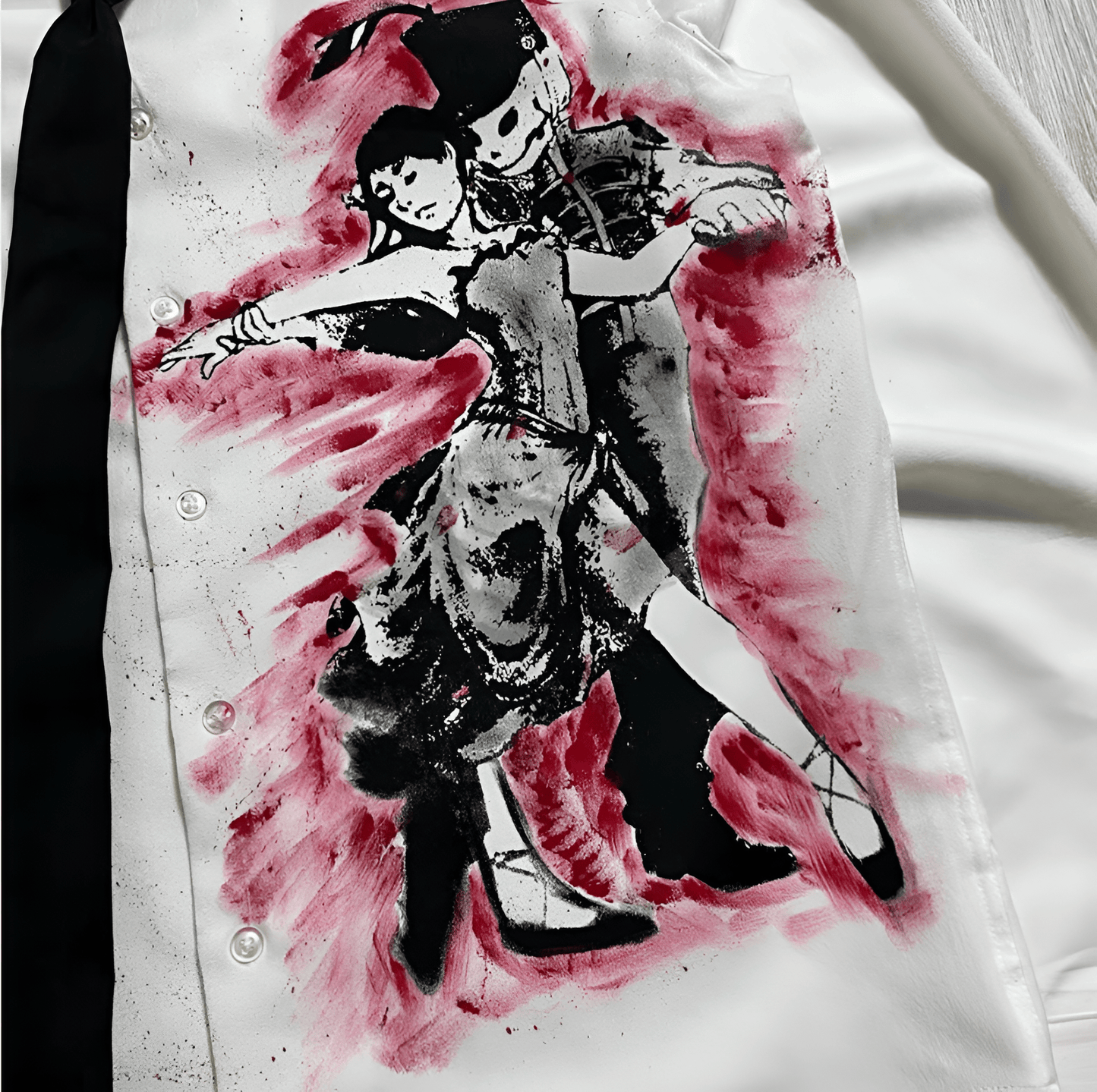Gothic Punk Romance Couple Dancing Graphic Long Sleeved Shirt