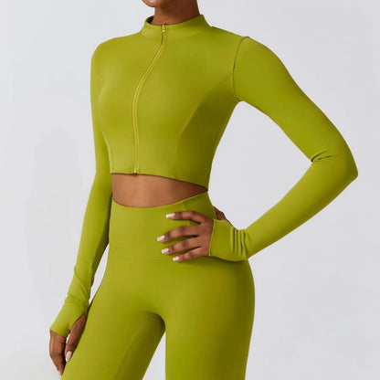 Grass Green / S Victorious Aura Yoga Jacket - Women's Elasticity Running & Gym Zip-Up