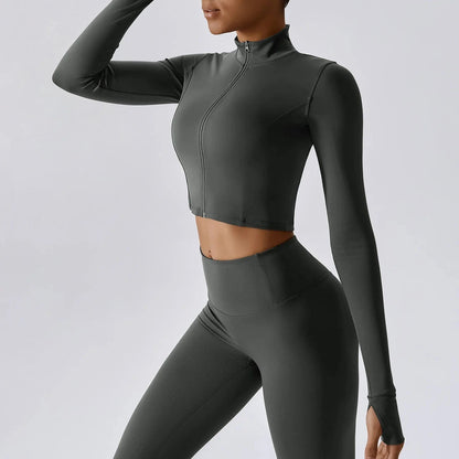 Gray 1 / S Victorious Aura Yoga Jacket - Women's Elasticity Running & Gym Zip-Up