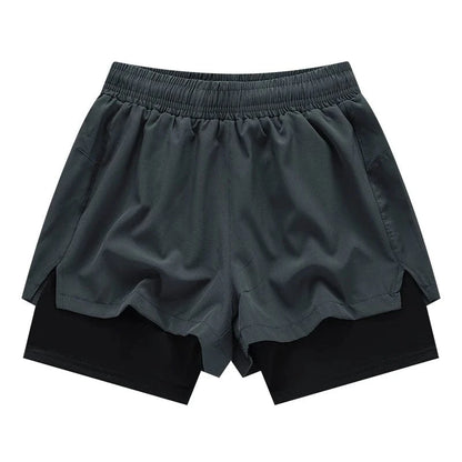 Gray / (60-70kg) for L / CHINA Victorious SprintFlex 2 in 1 Men's Shorts