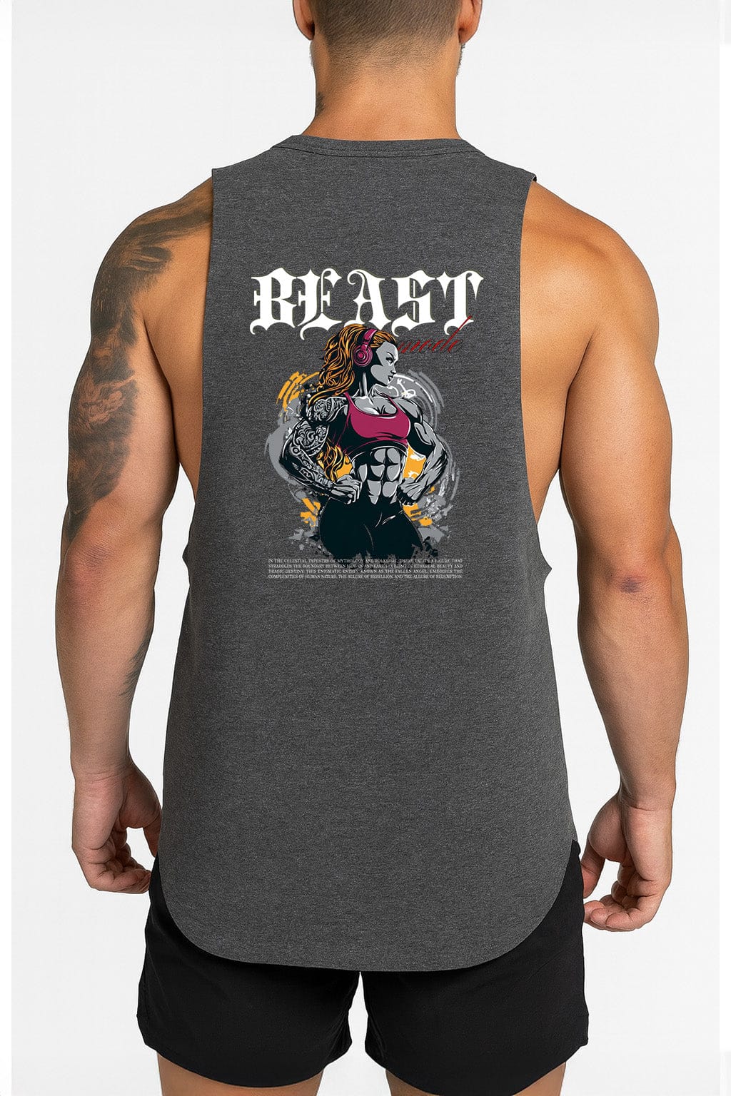 Gray / M Victorious Beast Mode (Vel’kaaris) High-Neck Gym Tank-Top