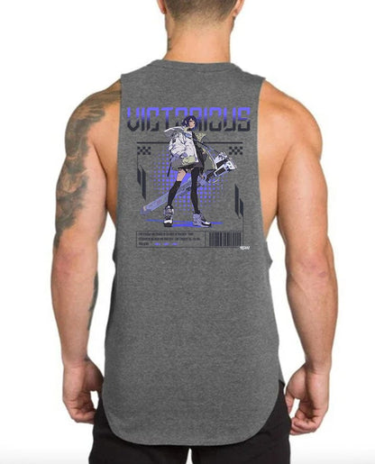 Gray / M Victorious Heroic Spirit (High-Neck Gym Tank-Top)