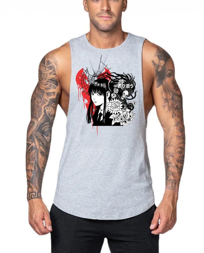 Gray / M Victorious Japan Anime Symbiote 2026 Gym Tank Top
