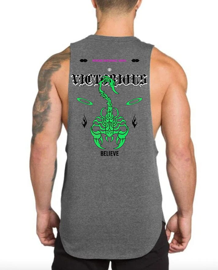 GRAY / M Victorious Sting Power (Low Neck) Tank Top