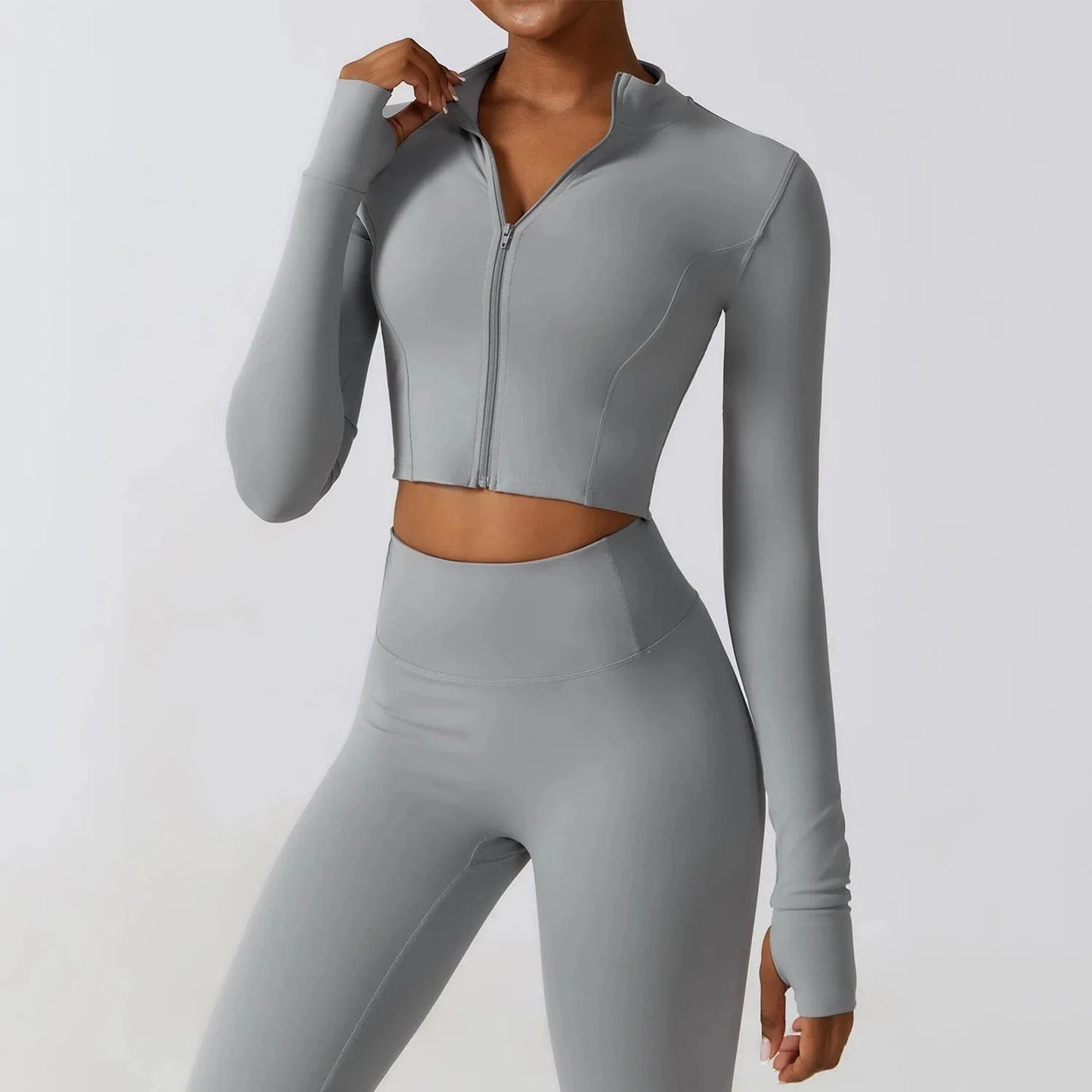 Gray / S Victorious Aura Yoga Jacket - Women's Elasticity Running & Gym Zip-Up
