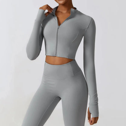 Gray / S Victorious Aura Yoga Jacket - Women's Elasticity Running & Gym Zip-Up