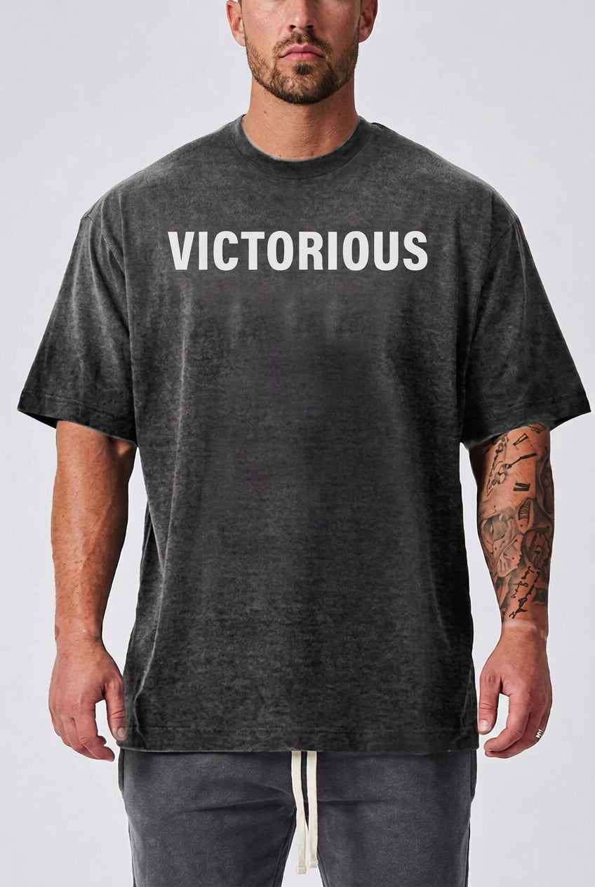 GRAY / XL Ellie's Victory Oversize Gym T-shirt