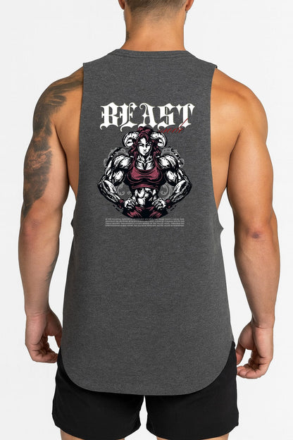 Gray / XXL Victorious Beast Mode (Xyphora Prime) High-Neck Gym Tank-Top