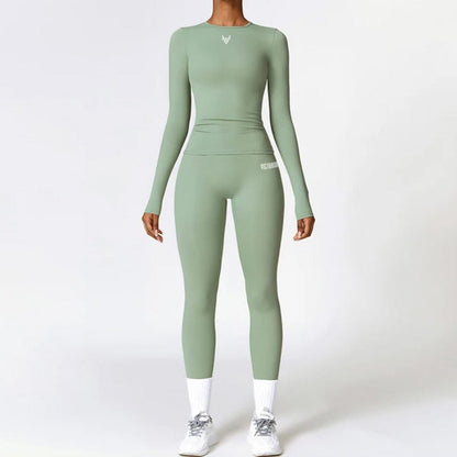 green / S 2-Piece Full Sport Suit by Victorious – Matching Leggings & Top Set for Gym, Yoga & Active Lifestyle
