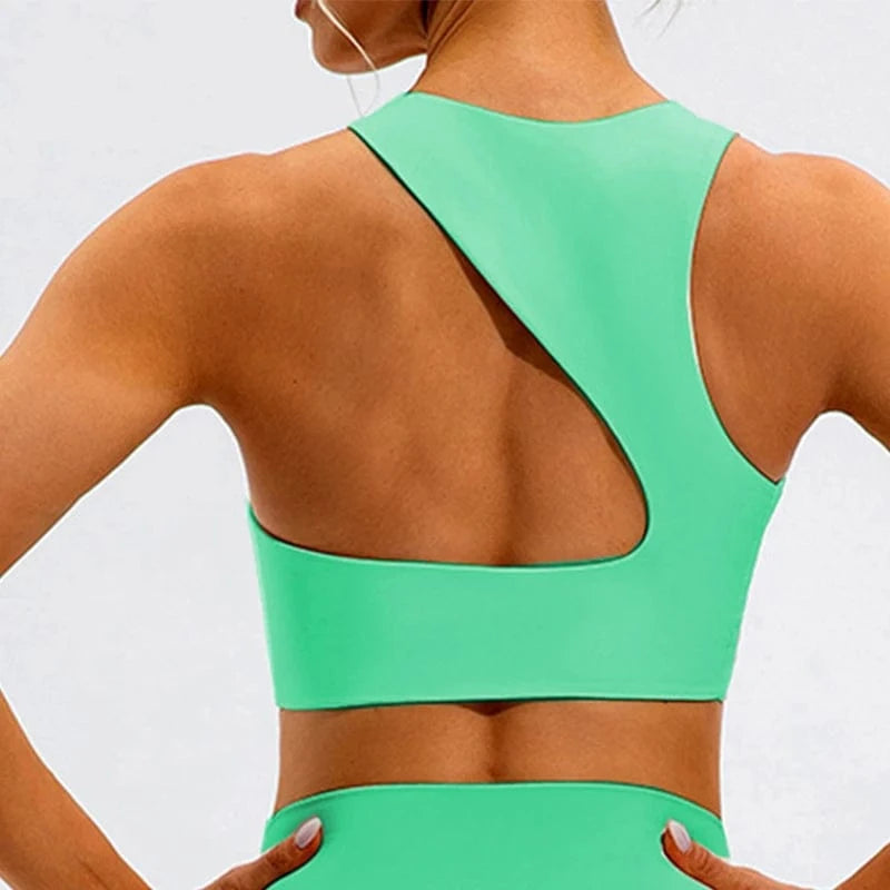 Green / S Victorious Eclipse Flare Quick-Dry Sports Bra