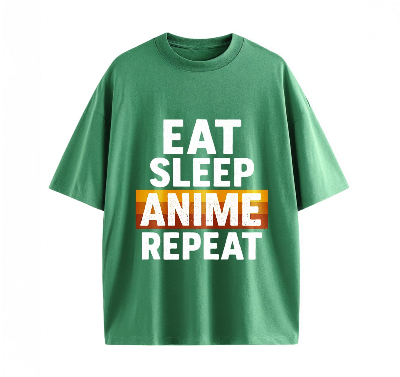 Green / XS Eat Sleep Anime Repeat 1 Oversize T-Shirt