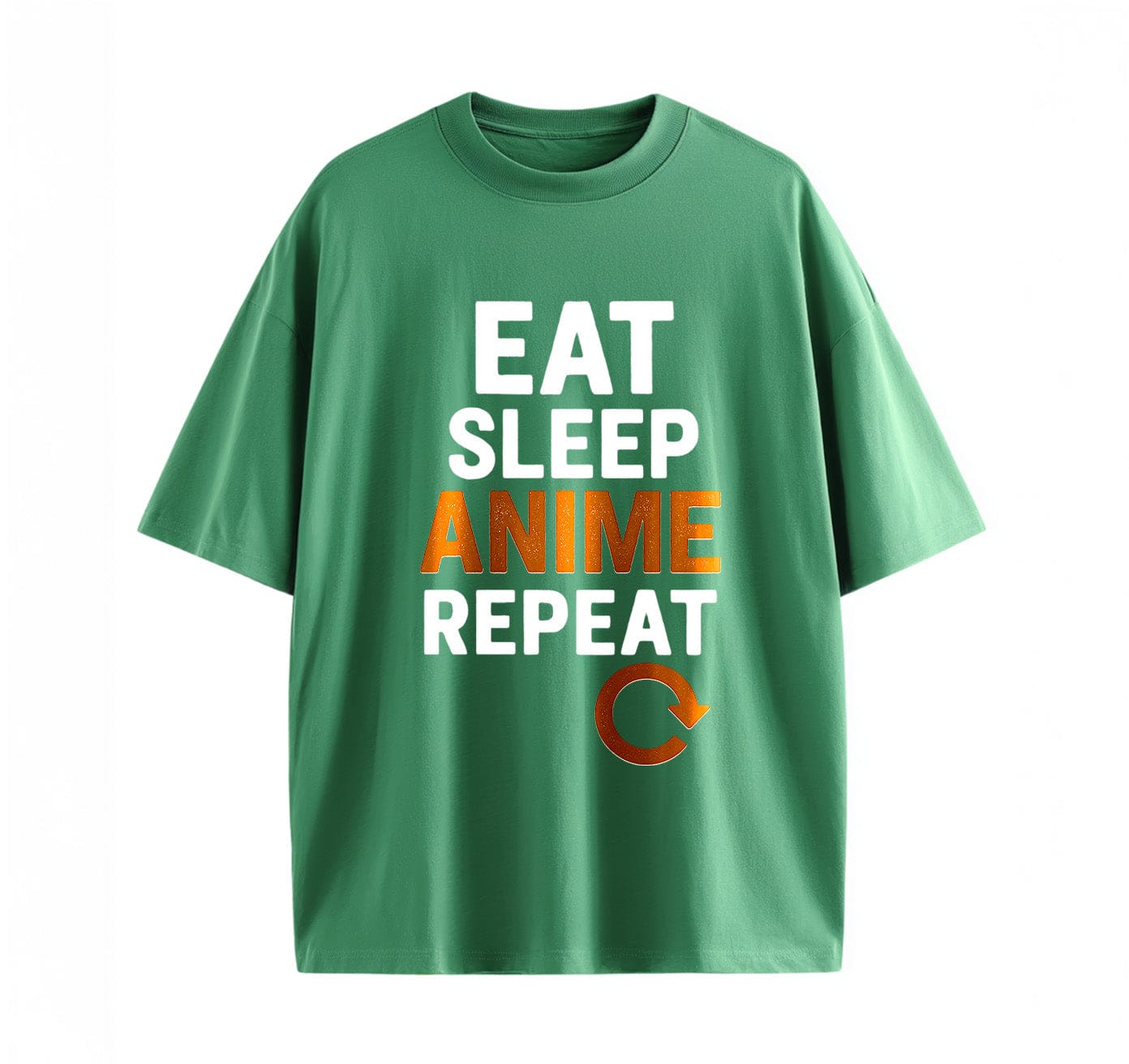 Green / XS Eat Sleep Anime Repeat 2 Oversize T-Shirt