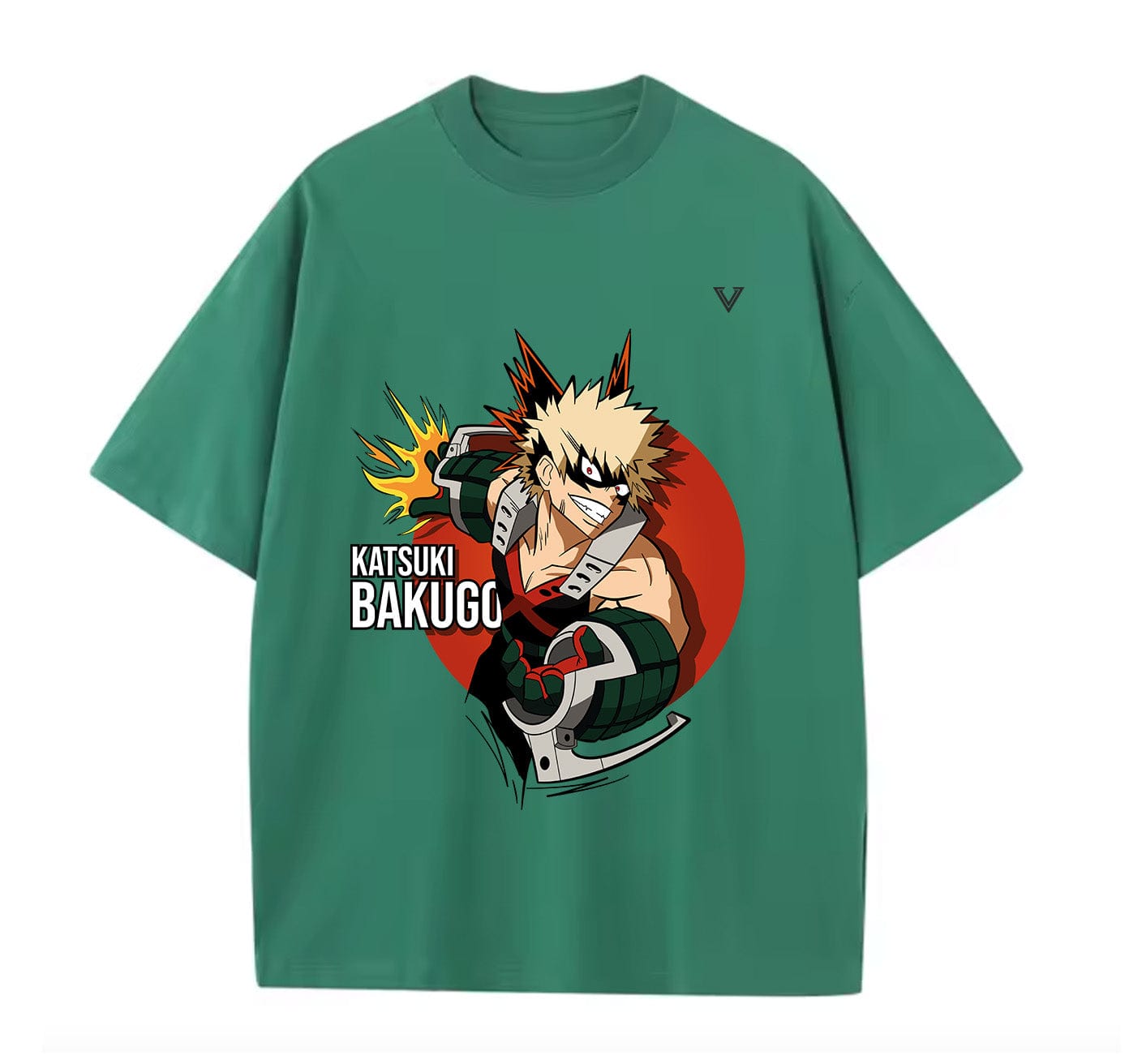 Green / XS Katsuki Bakugo (My Hero Academia) Anime Oversize T-Shirt