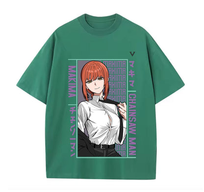 Green / XS Makima (Chainsaw Man) Anime Oversize T-Shirt