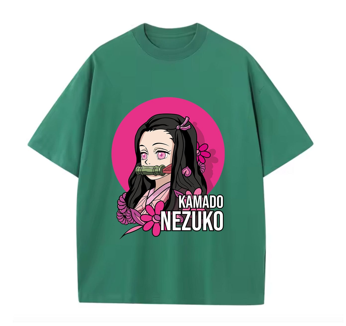 Green / XS Nezuko (Demons Slayer) Anime Oversize T-Shirt