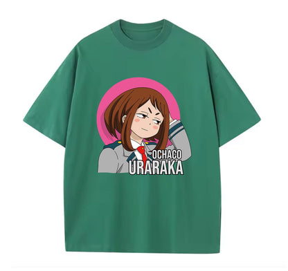 Green / XS Ochaco Uraraka (My Hero Academia) Anime Oversize T-Shirt
