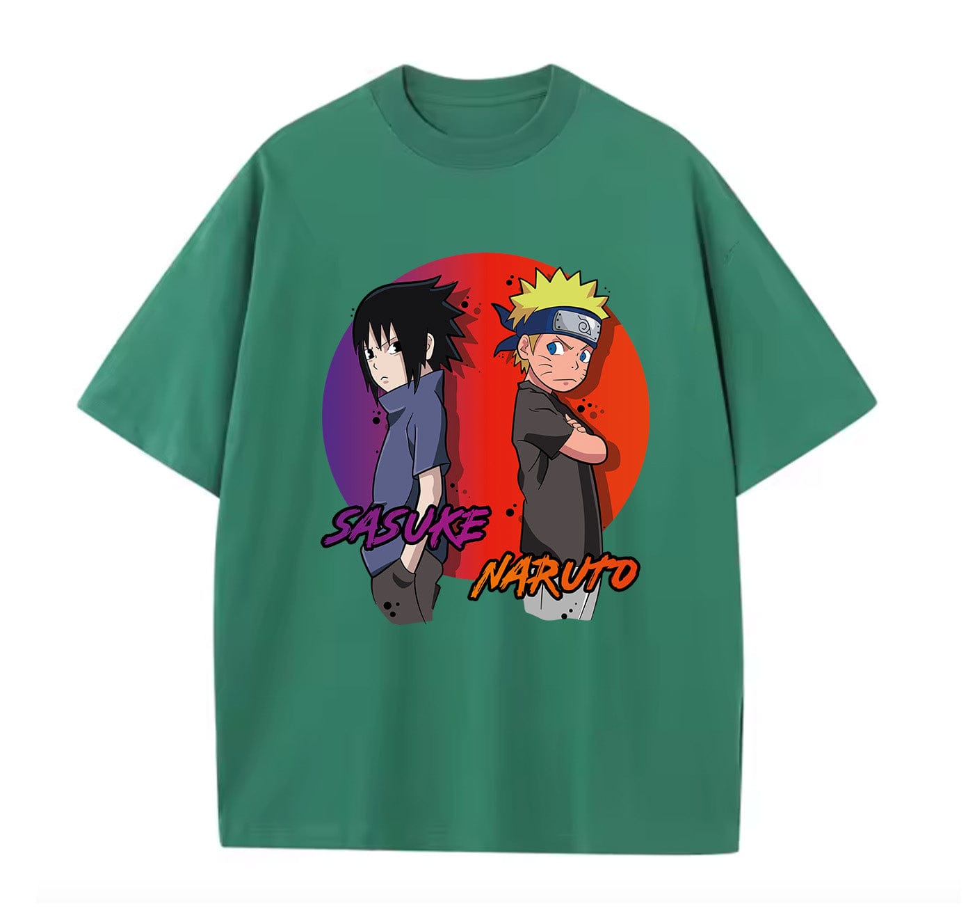 Green / XS Sasuke (Naruto) Anime Oversize T-Shirt