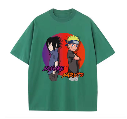 Green / XS Sasuke (Naruto) Anime Oversize T-Shirt