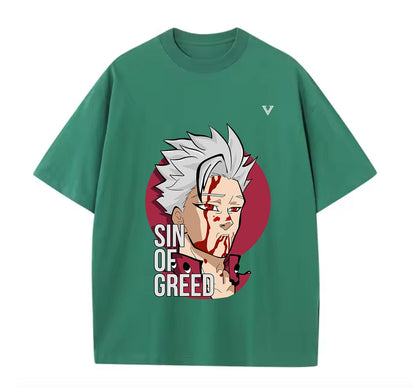 Green / XS Sin of Greed (Seven Deadly Sins) Anime Oversize T-Shirt
