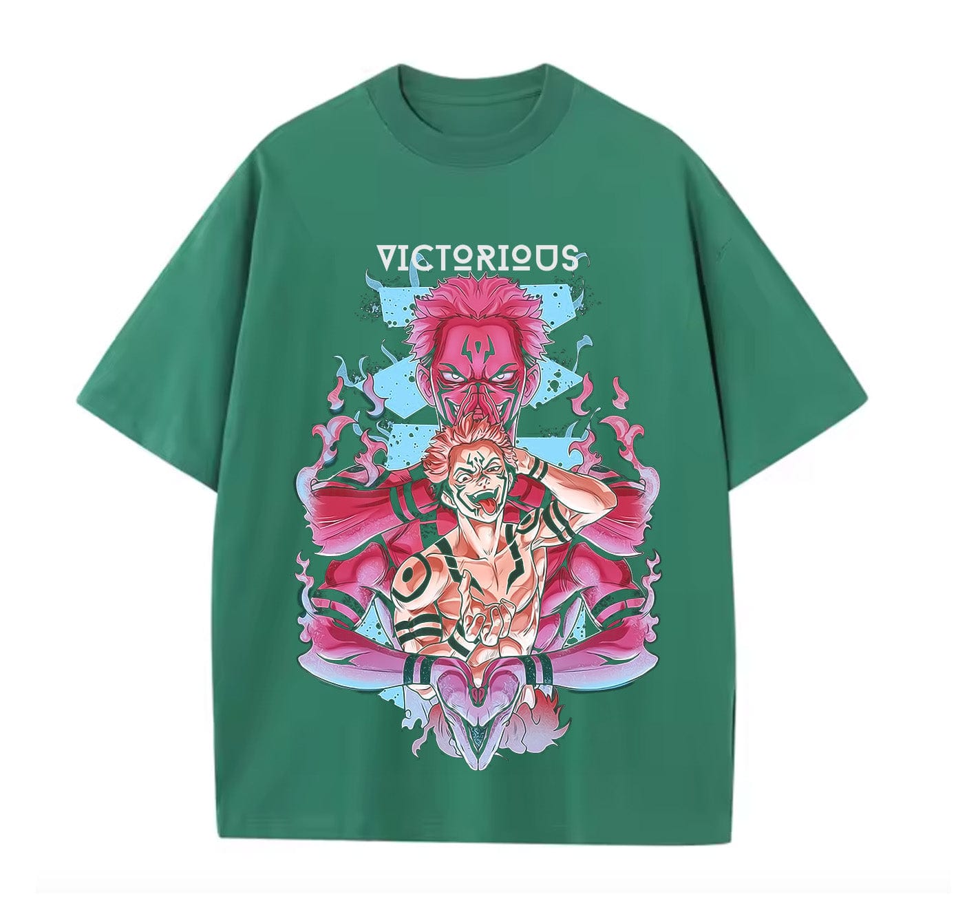 Green / XS Sukuna (Jujutsu Kaisen) Anime oversize T-Shirt