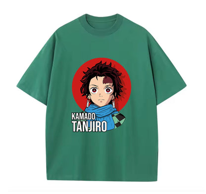 Green / XS Tanjiro (Demon Slayer) Anime Oversize T-Shirt
